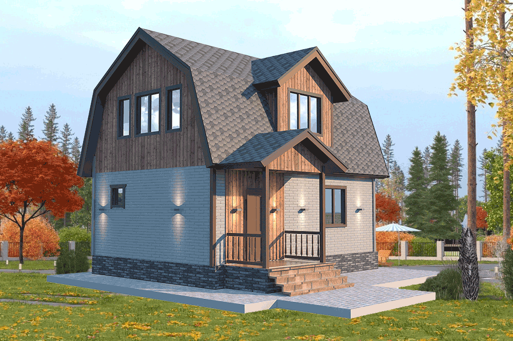 Каркасный дом Солнечный + 6 х 6