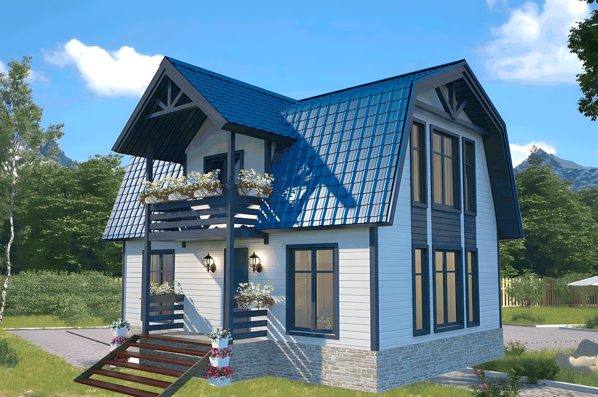 Каркасный дом Солнечный ++ 6 х 8