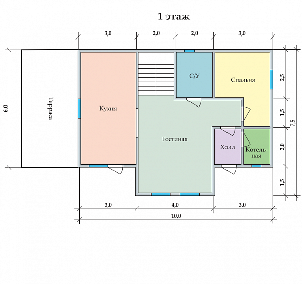 Каркасный дом Восход 13 х 7,5