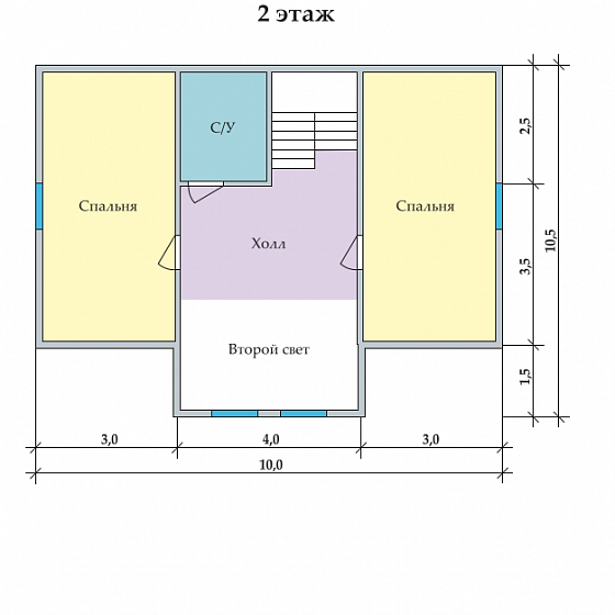 Каркасный дом Восход 11,5 х 10,5